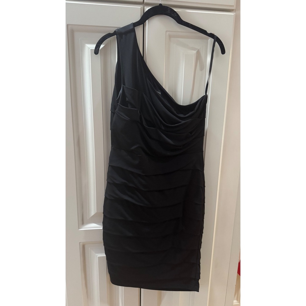 Valerie Bertinelli Black One Shoulder Cocktail Dress Party‎ Size 8 Body con